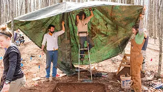 Montpelier staffers during an excavation