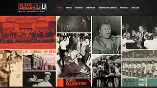 Website homepage for Black Broadway on U: A Transmedia Project.