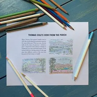 Thomas Cole National Historic Site. Coloring by Betsy Jacks and Olivia Lichens.
