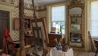 A bedroom at the Florence Griswold Museum