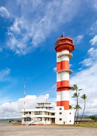 The Ford Island Control Tower and adjacent Operations Building.